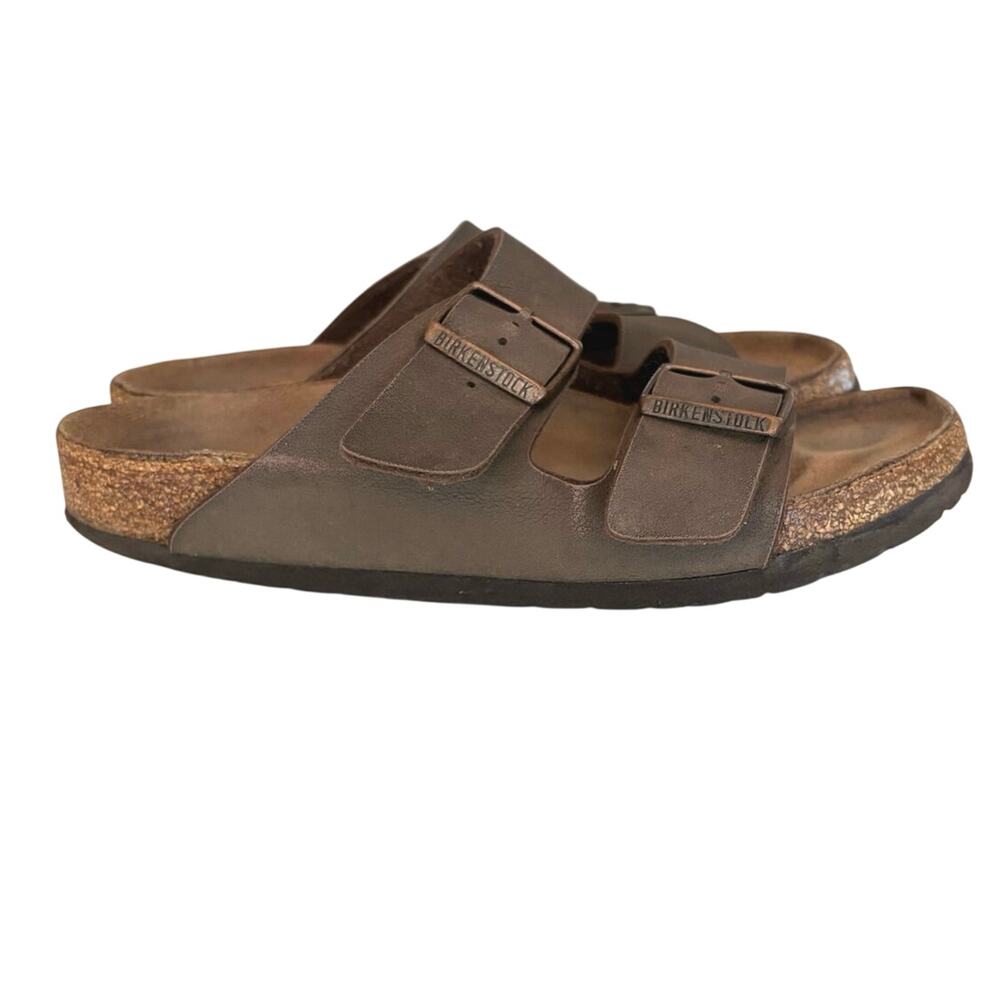 Birkenstocks, Arizona two strap sandal sz 38 brown Birko flor boho summer fall